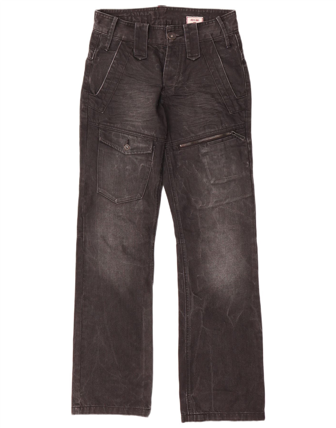 Мужские прямые джинсы-карго Jack & Jones W28 L32, серые, хлопковые