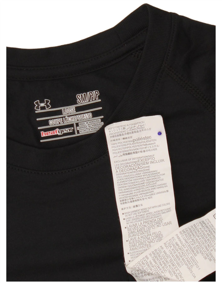 Мужская футболка с рисунком Under Armour Heat Gear, верх, маленький черный полиэстер