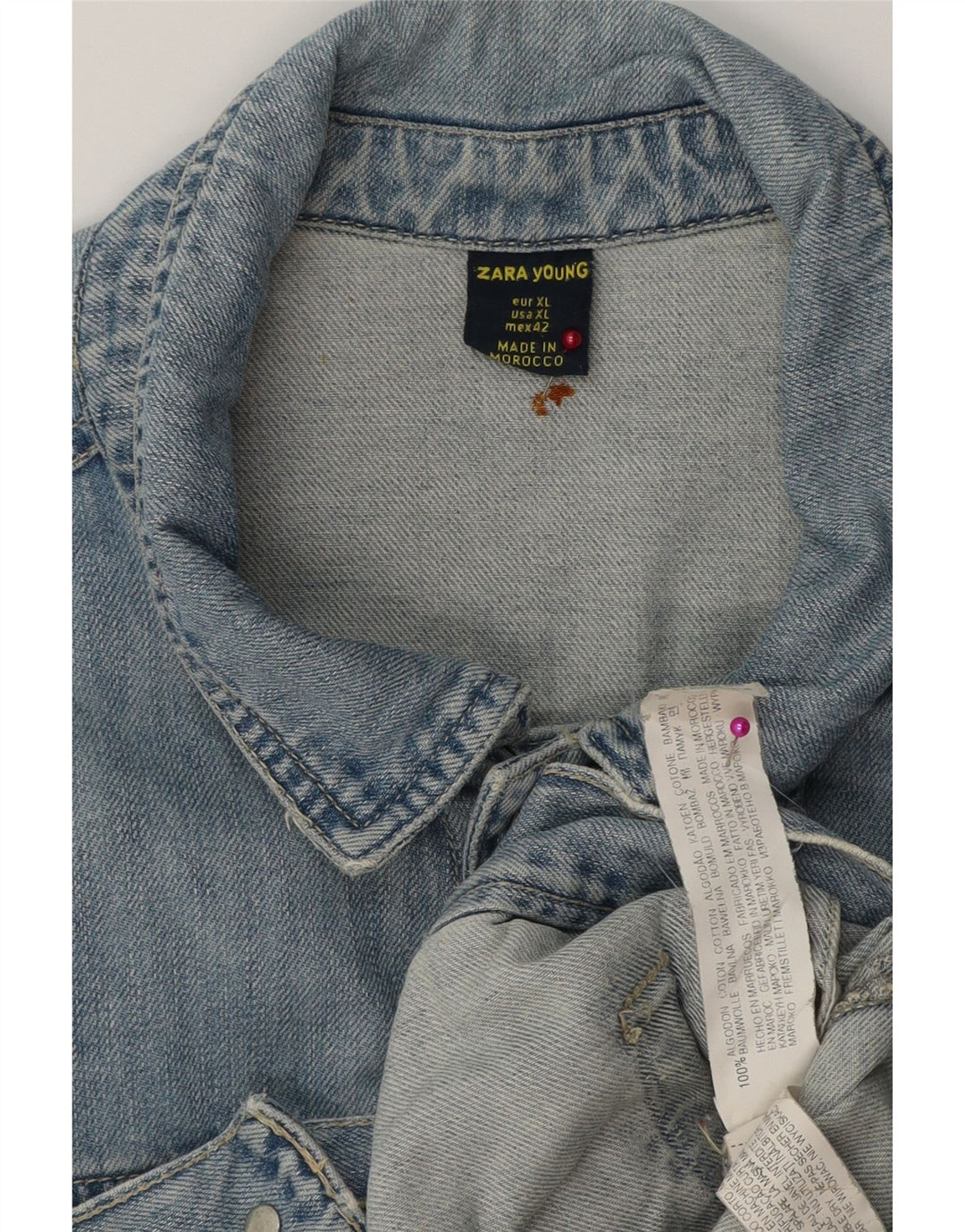 Мужская джинсовая куртка ZARA UK 42 XL, синяя, хлопок