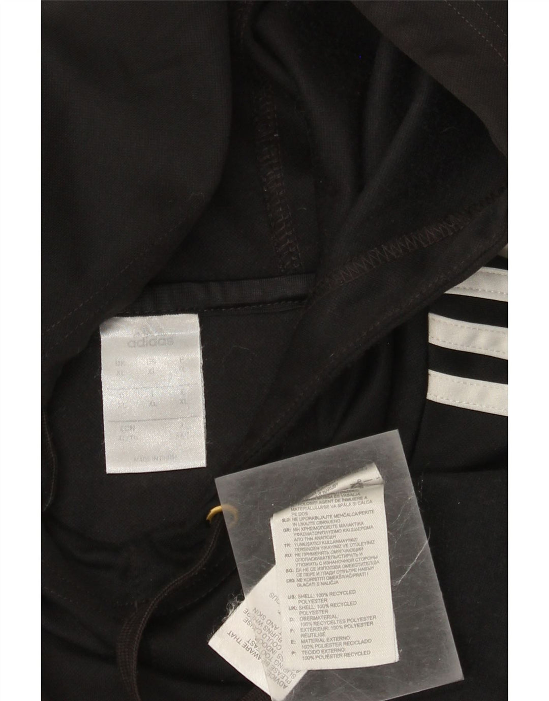Мужская толстовка с капюшоном Adidas XL, черный полиэстер с цветными блоками