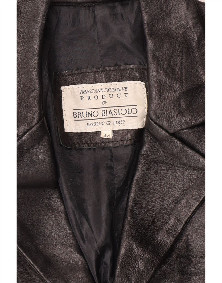 Винтажная женская кожаная куртка IT 44 Medium Black Classic