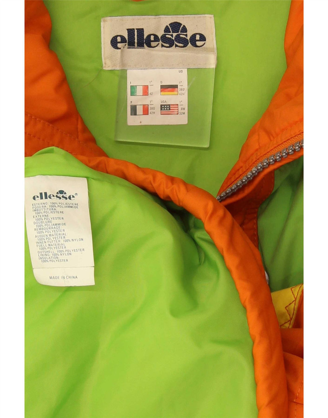Ellesse Женская лыжная куртка оверсайз с капюшоном IT 42 Medium Orange Colorblock