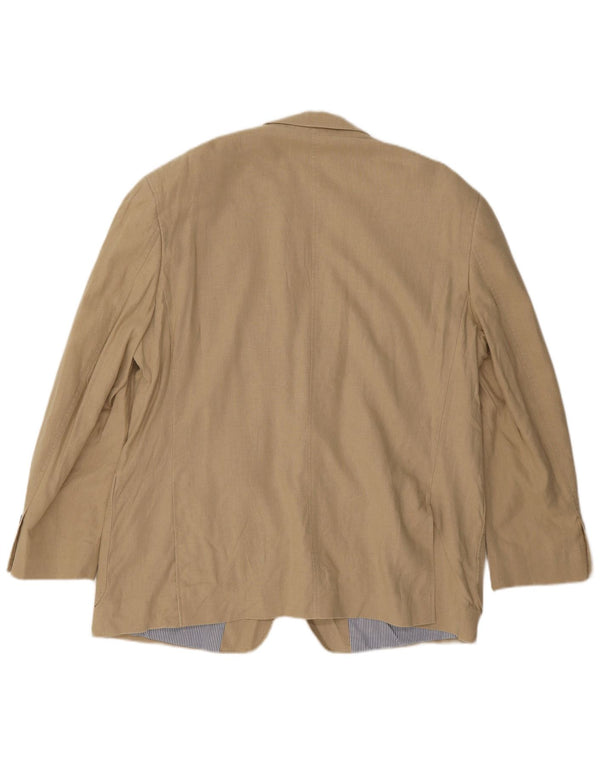 Мужской пиджак на двух пуговицах Marks & Spencer UK 40, большой, бежевый, льняной