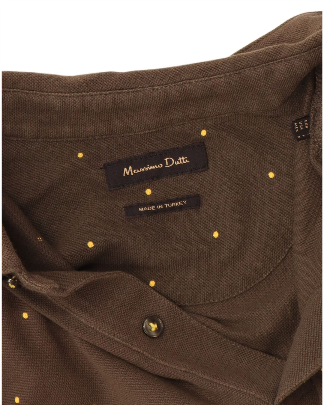 Мужская рубашка-поло Massimo Dutti, большой цвет хаки, пятнистый