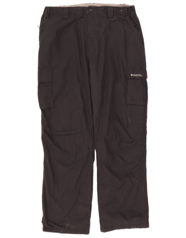 MOUNTAIN WAREHOUSE Мужские прямые брюки-карго W38 L32, черный полиэстер