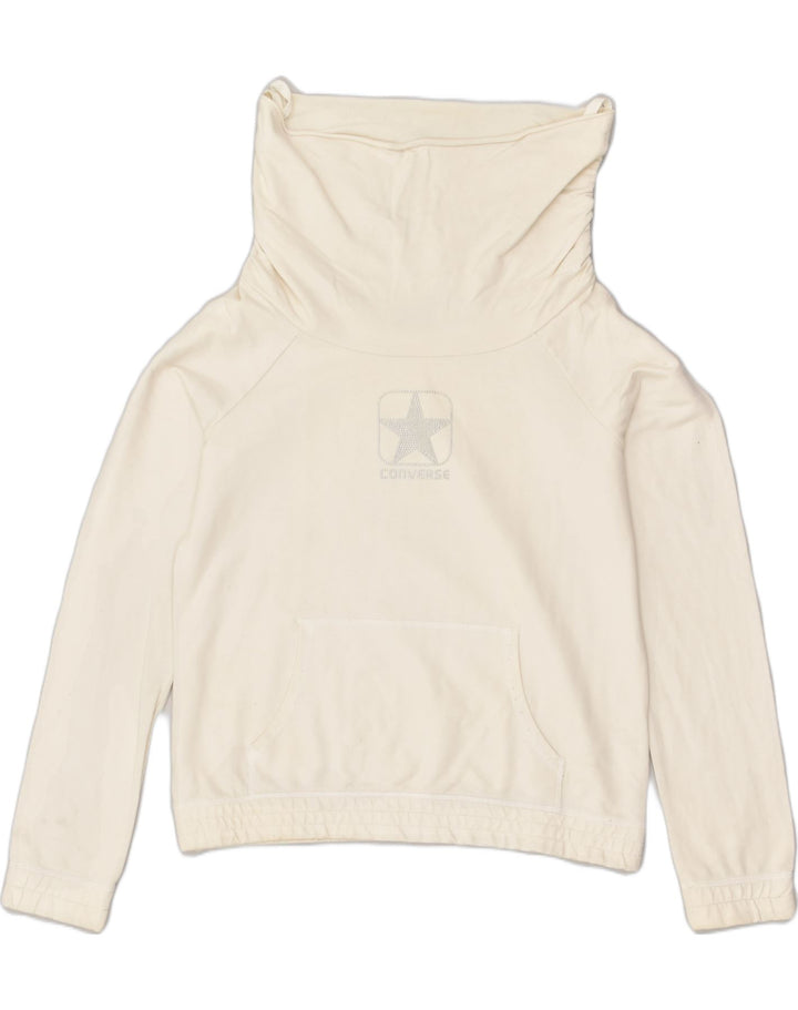 CONVERSE Womens Sweatshirt Jumper UK 18 XL White Cotton | Vintage Converse | Thrift | Second-Hand Converse | Used Clothing | Messina Hembry 