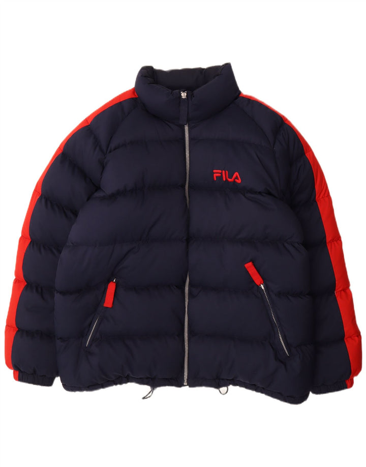 Мужская стеганая куртка Fila UK 44 2XL Темно-синий Полиэстер с цветными блоками