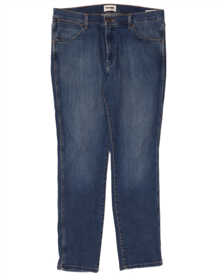 Мужские джинсы Wrangler Larston Slim W36 L32, синий хлопок