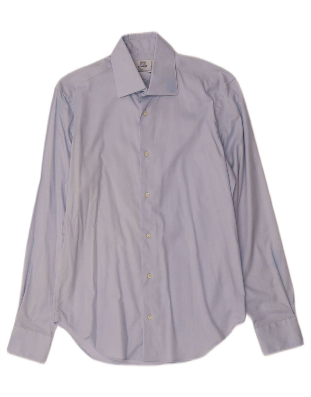 BOGGI Mens Milano Custom Fit Shirt Size 15 1/2 39 Medium Blue Vintage Boggi and Second-Hand Boggi from Messina Hembry 
