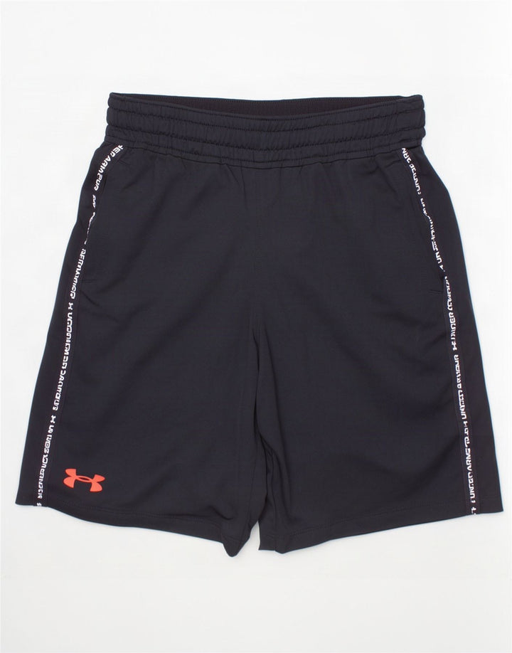 Спортивные шорты с рисунком Under Armour для мальчиков, 7–8 лет, маленькие черные из полиэстера