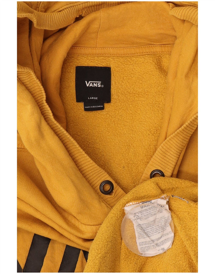 Мужской джемпер с капюшоном с рисунком Vans, большой желтый, хлопок