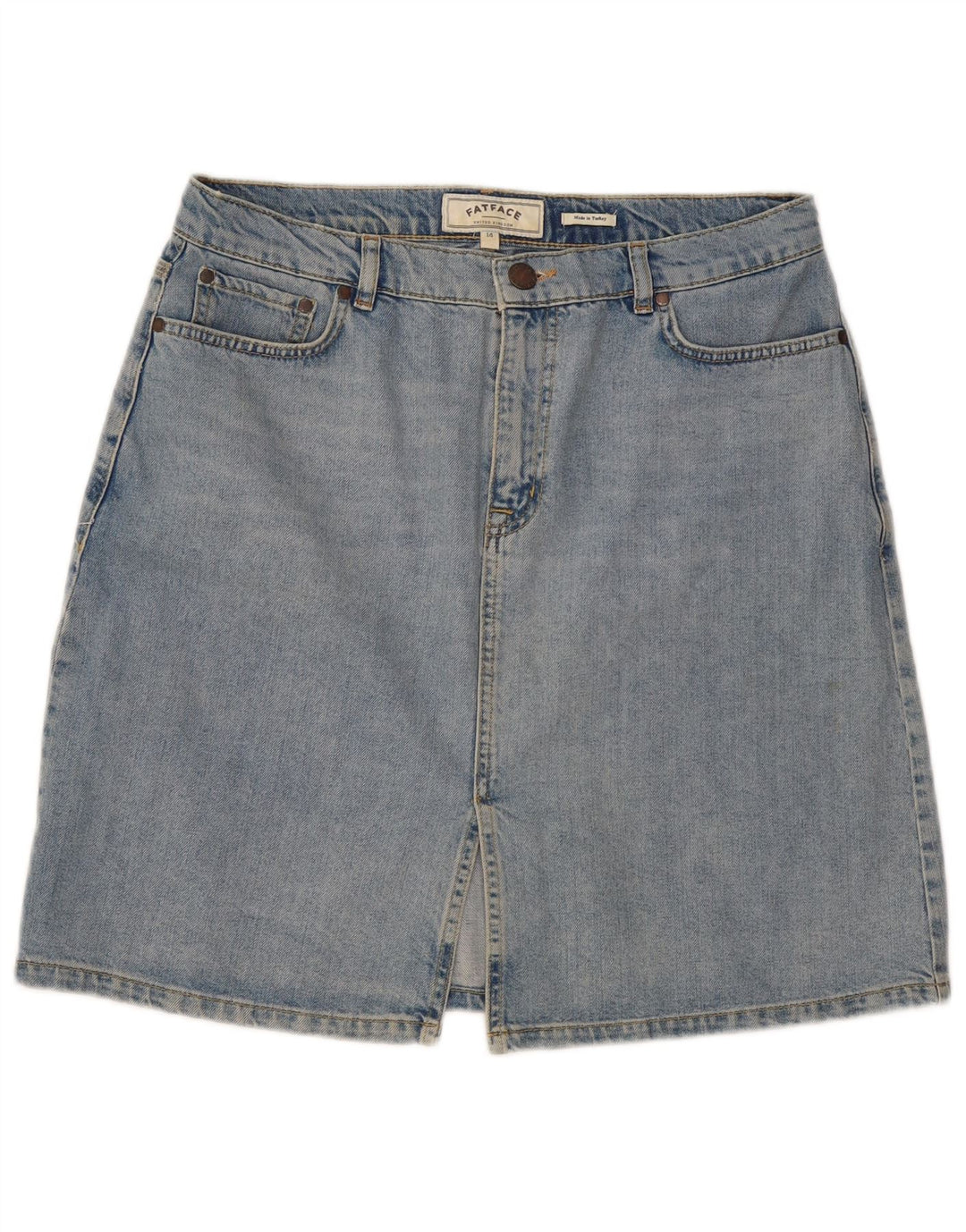Женская джинсовая юбка Fat Face UK 14, большая, W32, синяя, хлопок