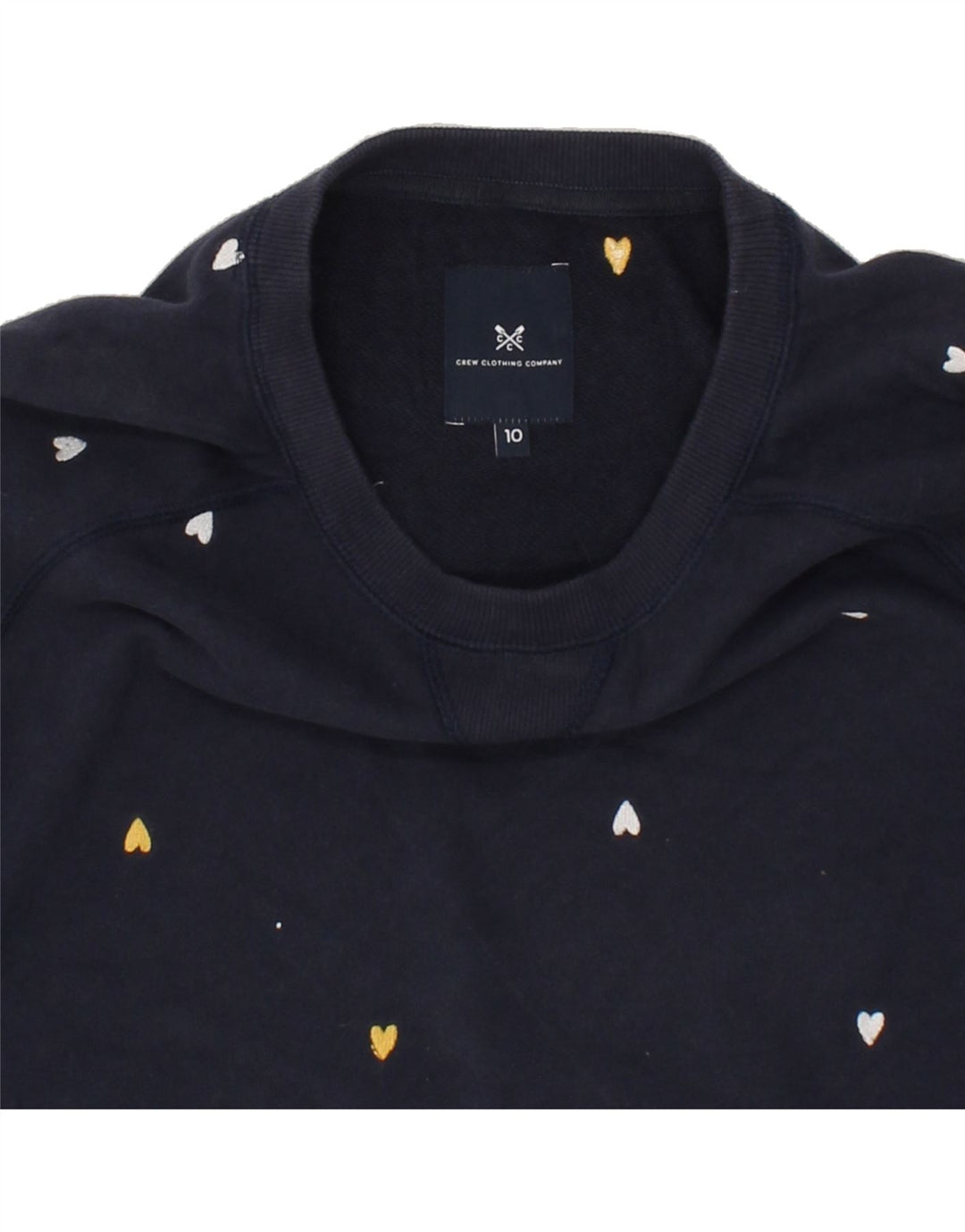 CREW CLOTHING Womens Oversized Sweatshirt Jumper UK 10 Small Navy Blue Vintage Crew Clothing and Second-Hand Crew Clothing from Messina Hembry 
