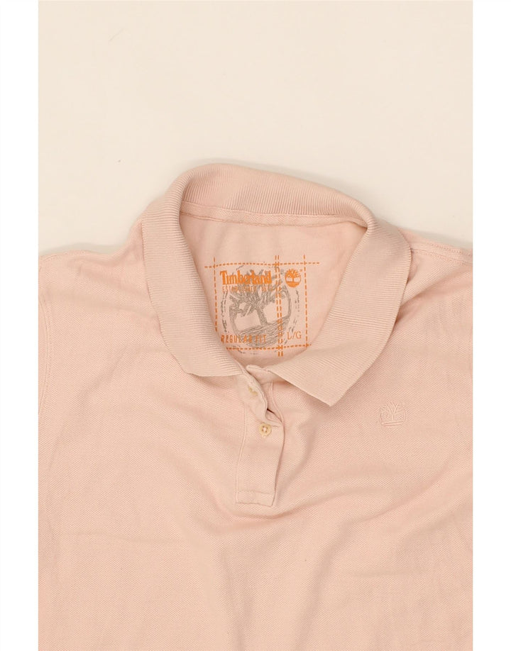 TIMBERLAND Womens Polo Shirt UK 14 Large Pink Vintage Timberland and Second-Hand Timberland from Messina Hembry 