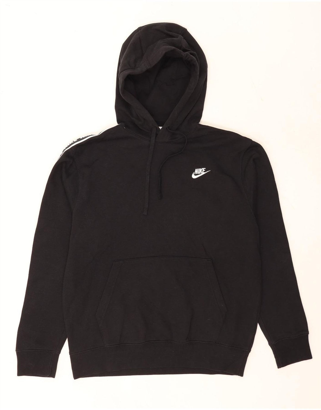 Мужской джемпер с капюшоном с рисунком Nike, средний черный, хлопковый