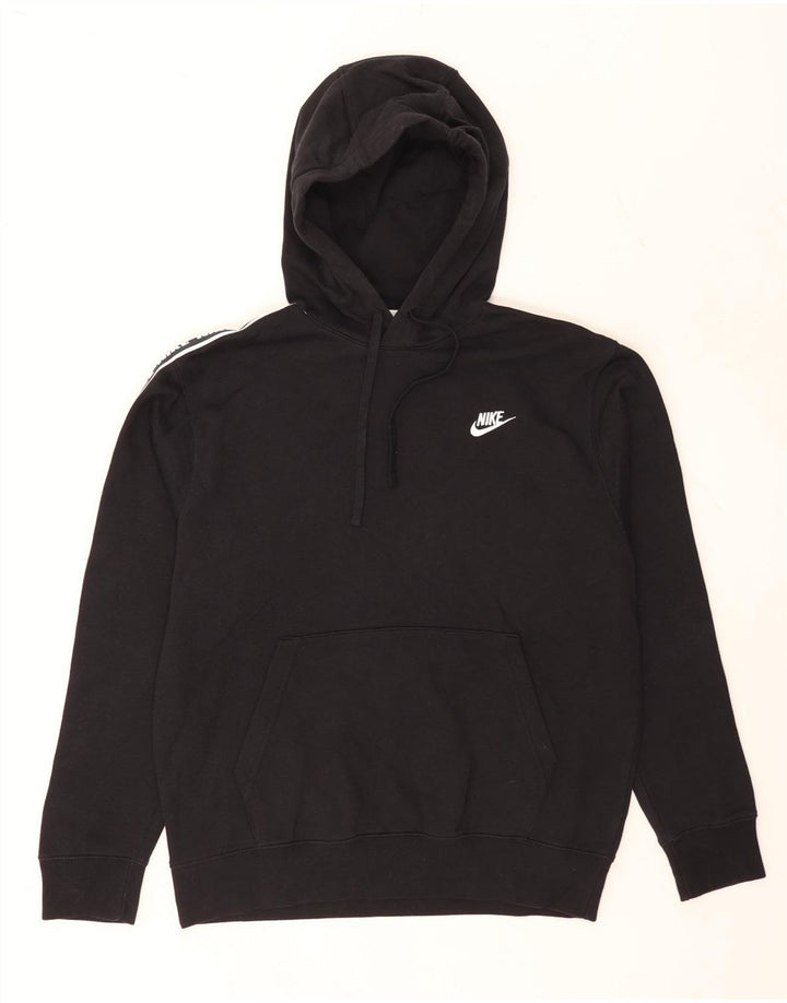 Мужской джемпер с капюшоном с рисунком Nike, средний черный, хлопковый