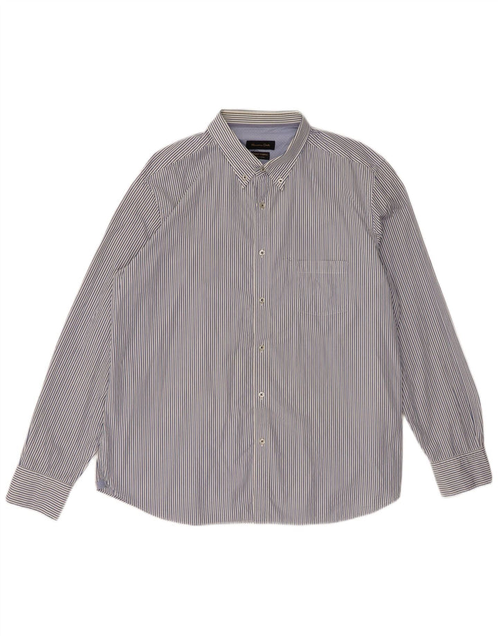 Рубашка Мужская Massimo Dutti 2XL Синяя Полосатая