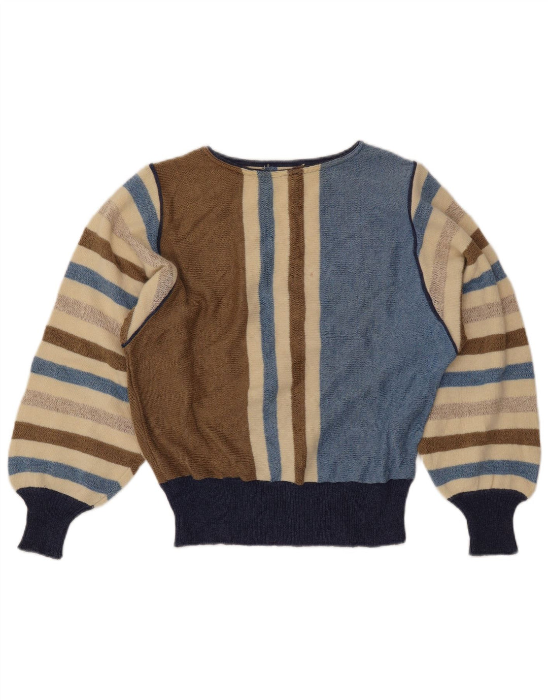 ВИНТАЖНЫЙ женский джемпер с вырезом «лодочка», Великобритания, 12, средний, в разноцветную полоску