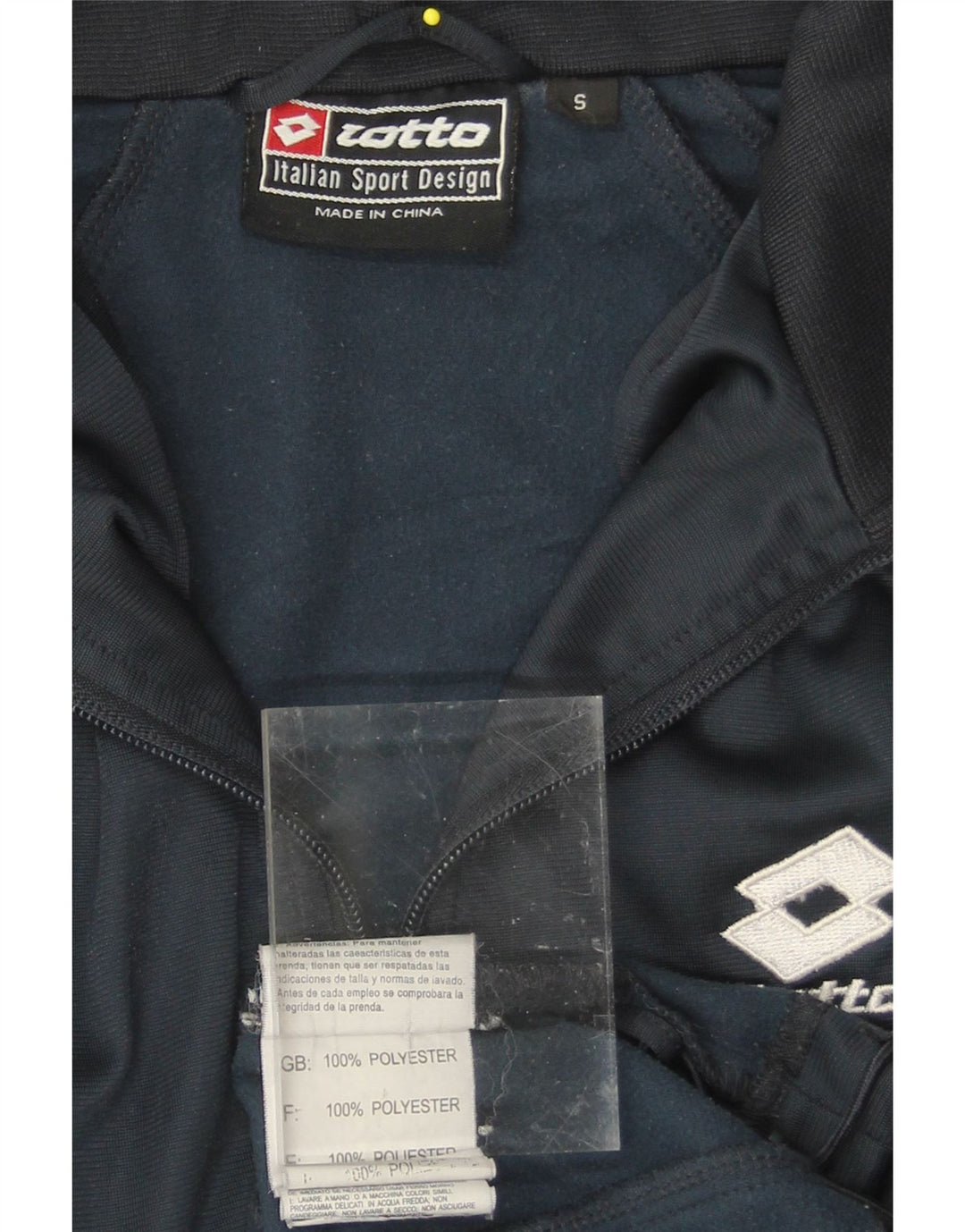 LOTTO Mens Tracksuit Top Jacket Small Navy Blue Polyester Vintage Lotto and Second-Hand Lotto from Messina Hembry 