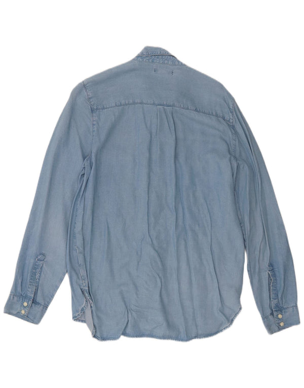 Женская джинсовая рубашка Gap UK 14, средний синий лиоцелл