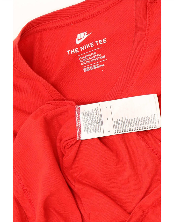Мужская футболка спортивного кроя Nike, большой красный хлопковый топ
