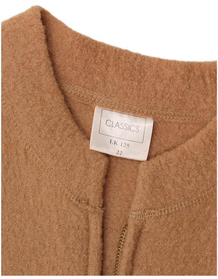 Винтажное женское пальто UK 22 3XL бежевого цвета из шерсти