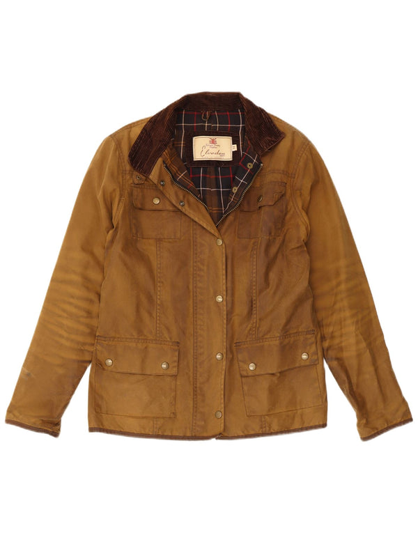 ВИНТАЖНАЯ женская куртка из вощеного хлопка UK 14, большой коричневый хлопок