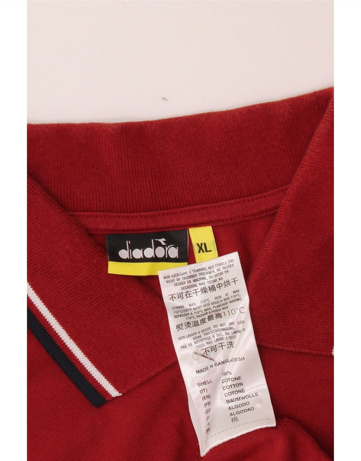 Мужская рубашка-поло DIADORA XL, красный хлопок
