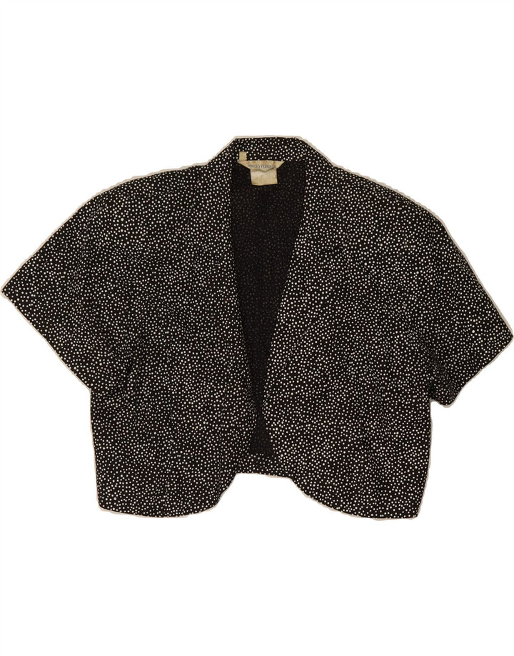 VINTAGE Womens Bolero Top IT 44 Medium Black Polka Dot Linen Vintage Vintage and Second-Hand Vintage from Messina Hembry 