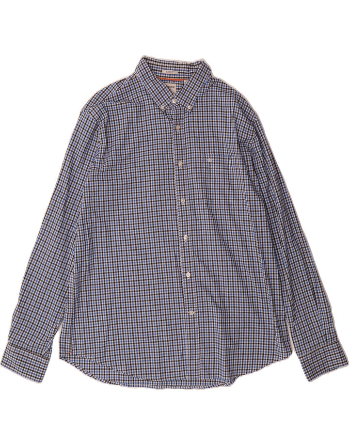 DOCKERS Mens Classic Fit Shirt XL Blue Check Cotton Vintage Dockers and Second-Hand Dockers from Messina Hembry 