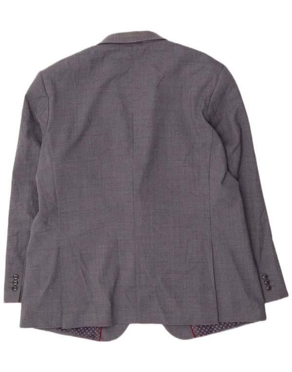 Marks & Spencer Mens 2 Button Regular Fit Blazer Jacket UK 46 XL Navy Blue