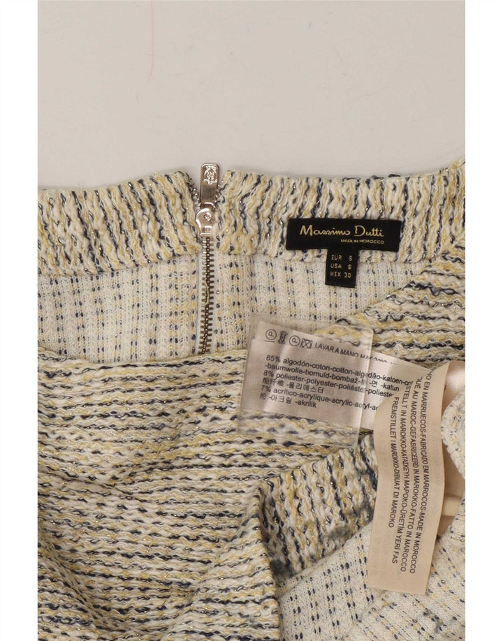 Massimo Dutti Женская блузка оверсайз, топ UK 10, маленький бежевый хлопок в крапинку