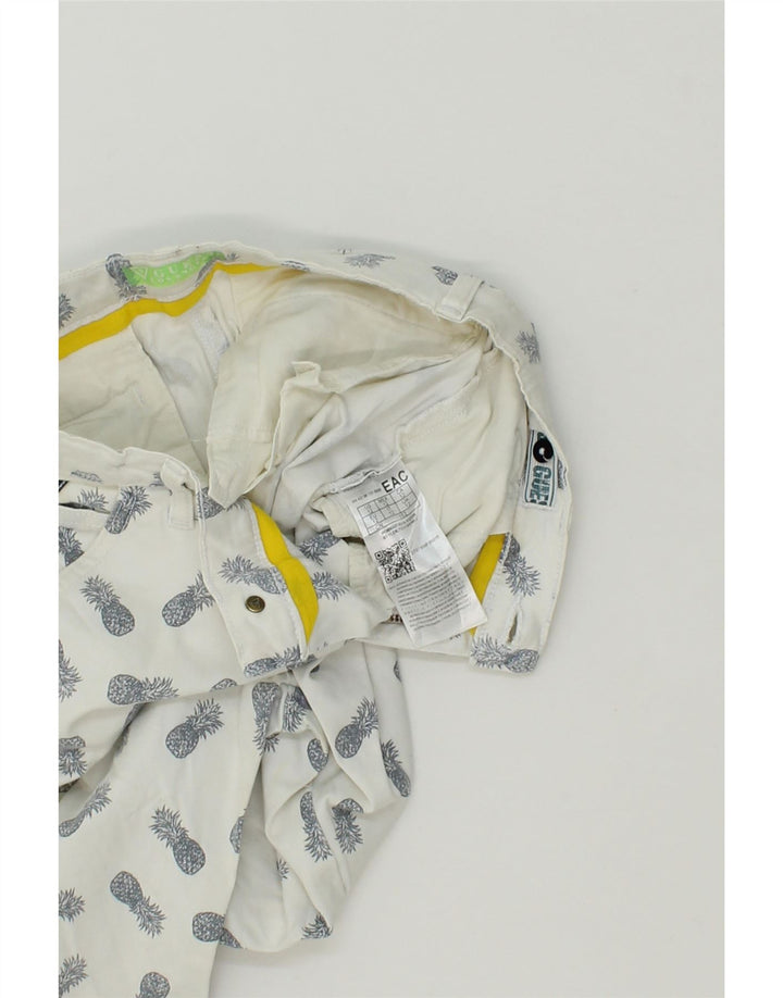 GUESS Womens Abstract Pattern Chino Shorts UK 12 Medium W28 White Cotton Vintage Guess and Second-Hand Guess from Messina Hembry 