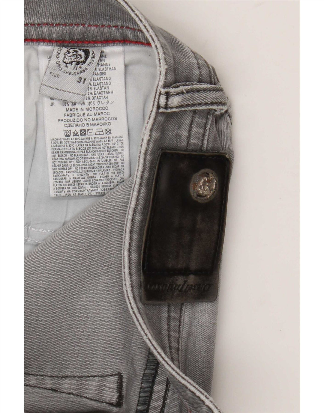Мужские зауженные джинсы Diesel Buster Regular W31 L29, серые, хлопковые