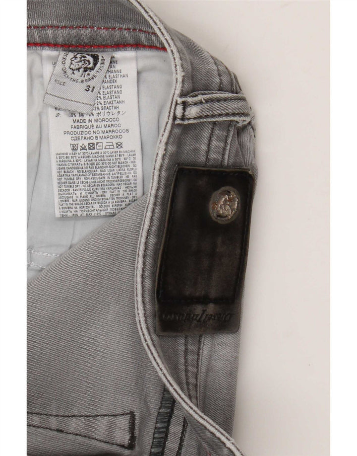 Мужские зауженные джинсы Diesel Buster Regular W31 L29, серые, хлопковые