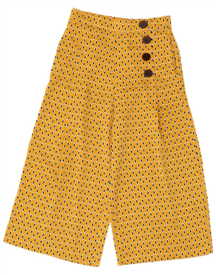 Женские капри Zara XS W24 L21, полиэстер в желтые пятна