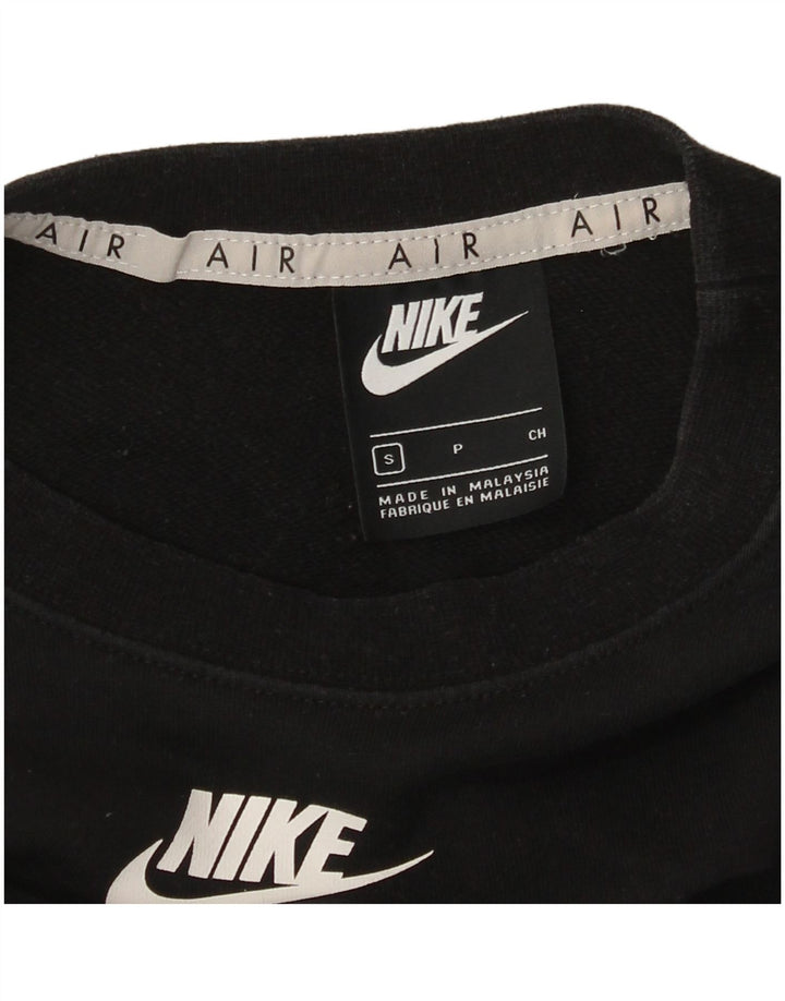 Женский укороченный свитшот с рисунком оверсайз Nike UK 10, маленький черный