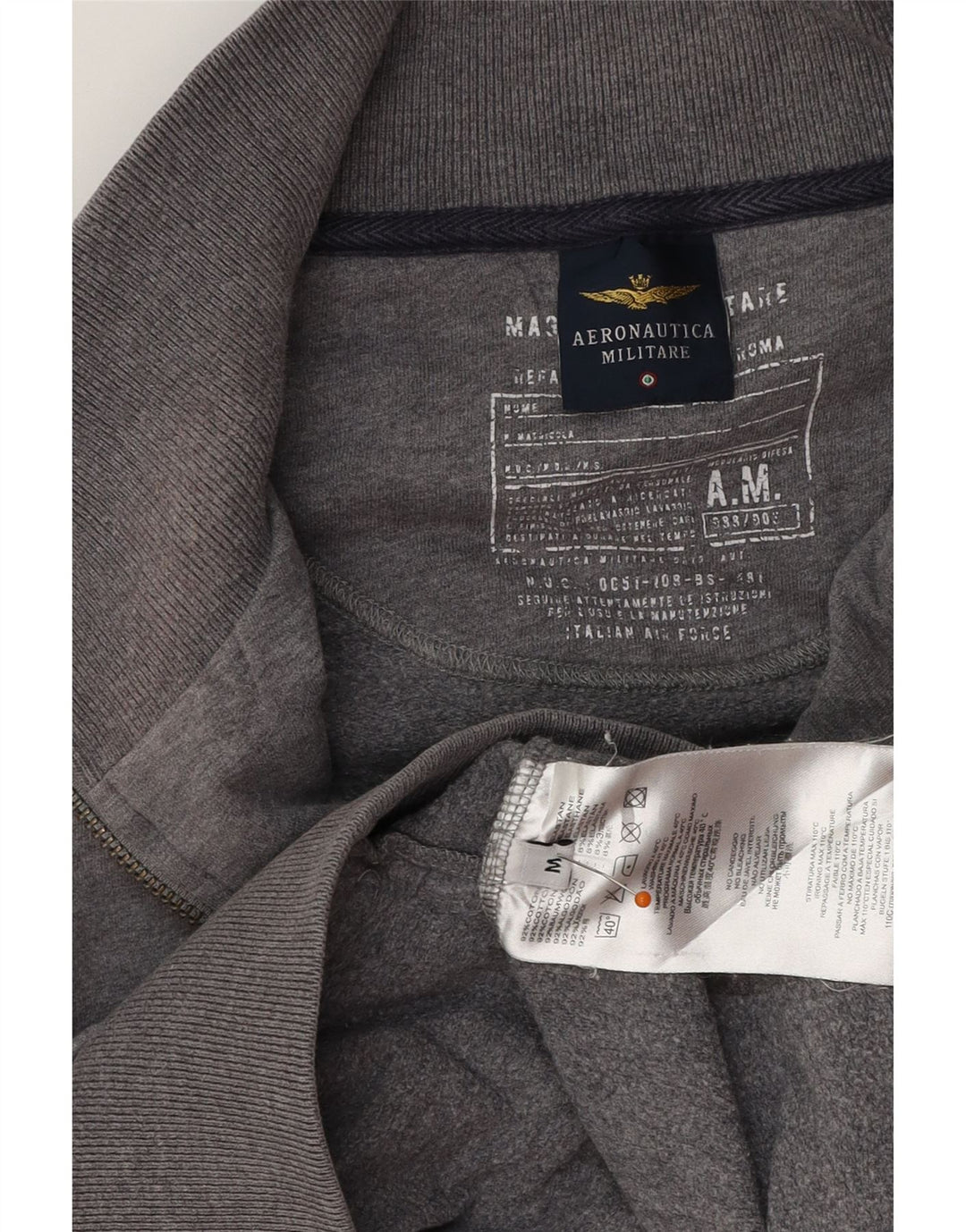 Мужской спортивный костюм AERONAUTICA MILITARE, верхняя куртка среднего серого цвета с цветными блоками