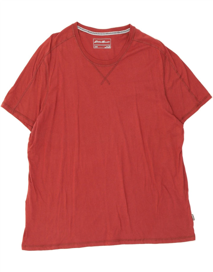 EDDIE BAUER Mens T-Shirt Top 2XL Red Cotton Vintage Eddie Bauer and Second-Hand Eddie Bauer from Messina Hembry 