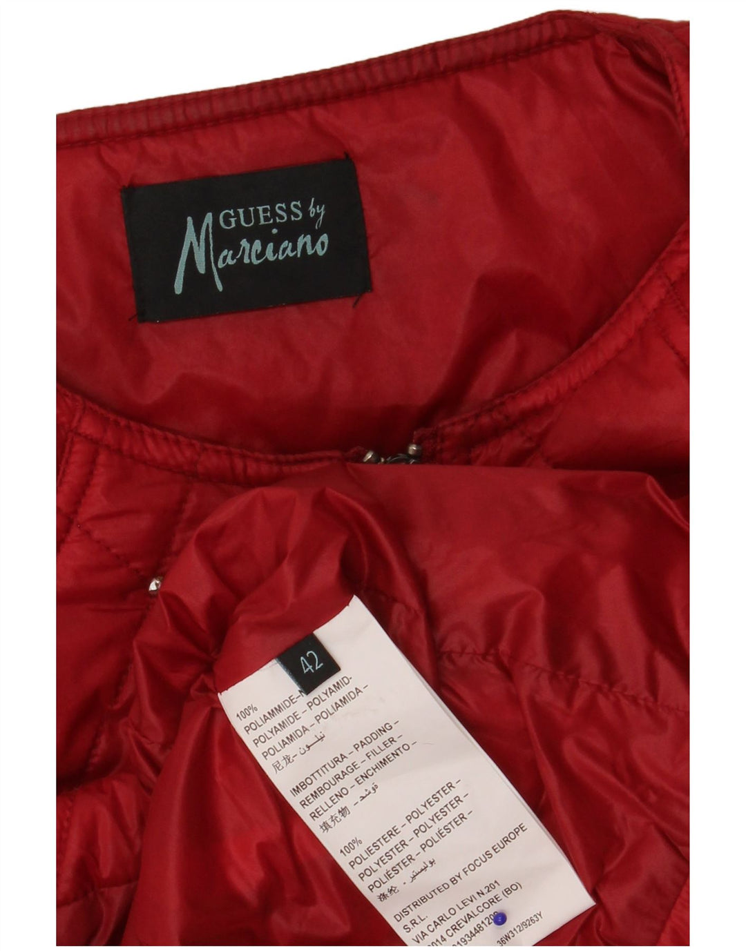 Guess By Marciano Женская стеганая куртка IT 42 Средний Красный Пятнистый Полиамид