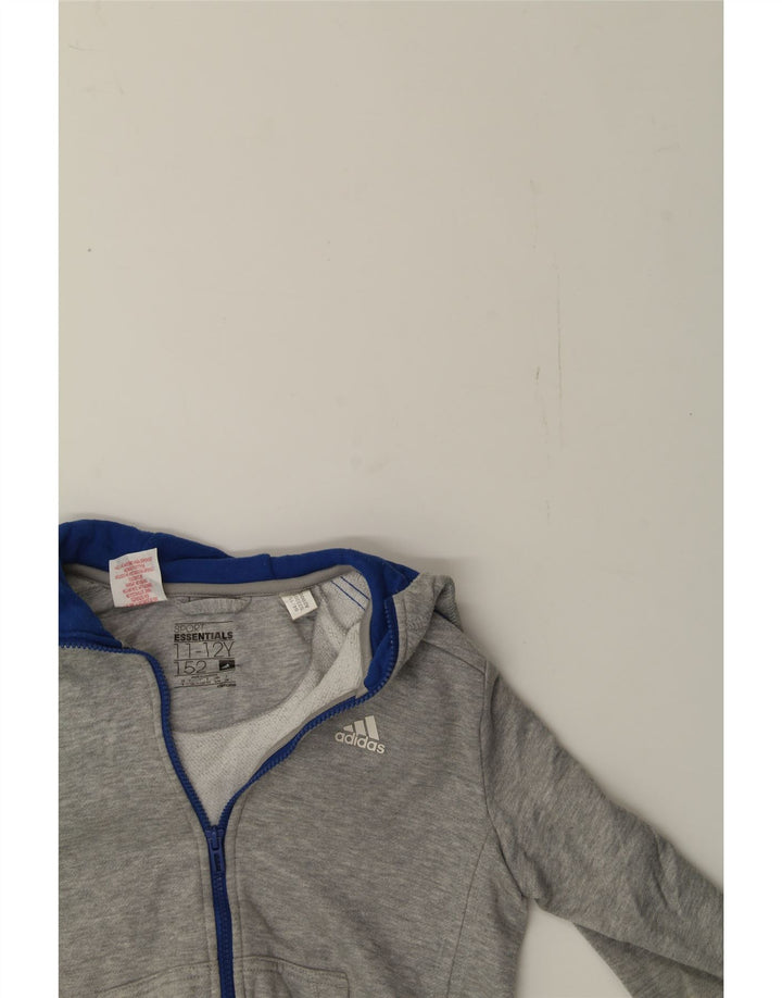 ADIDAS Boys Climalite Zip Hoodie Sweater 11-12 Years Grey Polyester Vintage Adidas and Second-Hand Adidas from Messina Hembry 