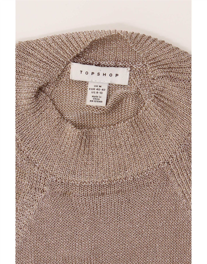 Женский топ с бретелькой Topshop UK 12, средний серебристый