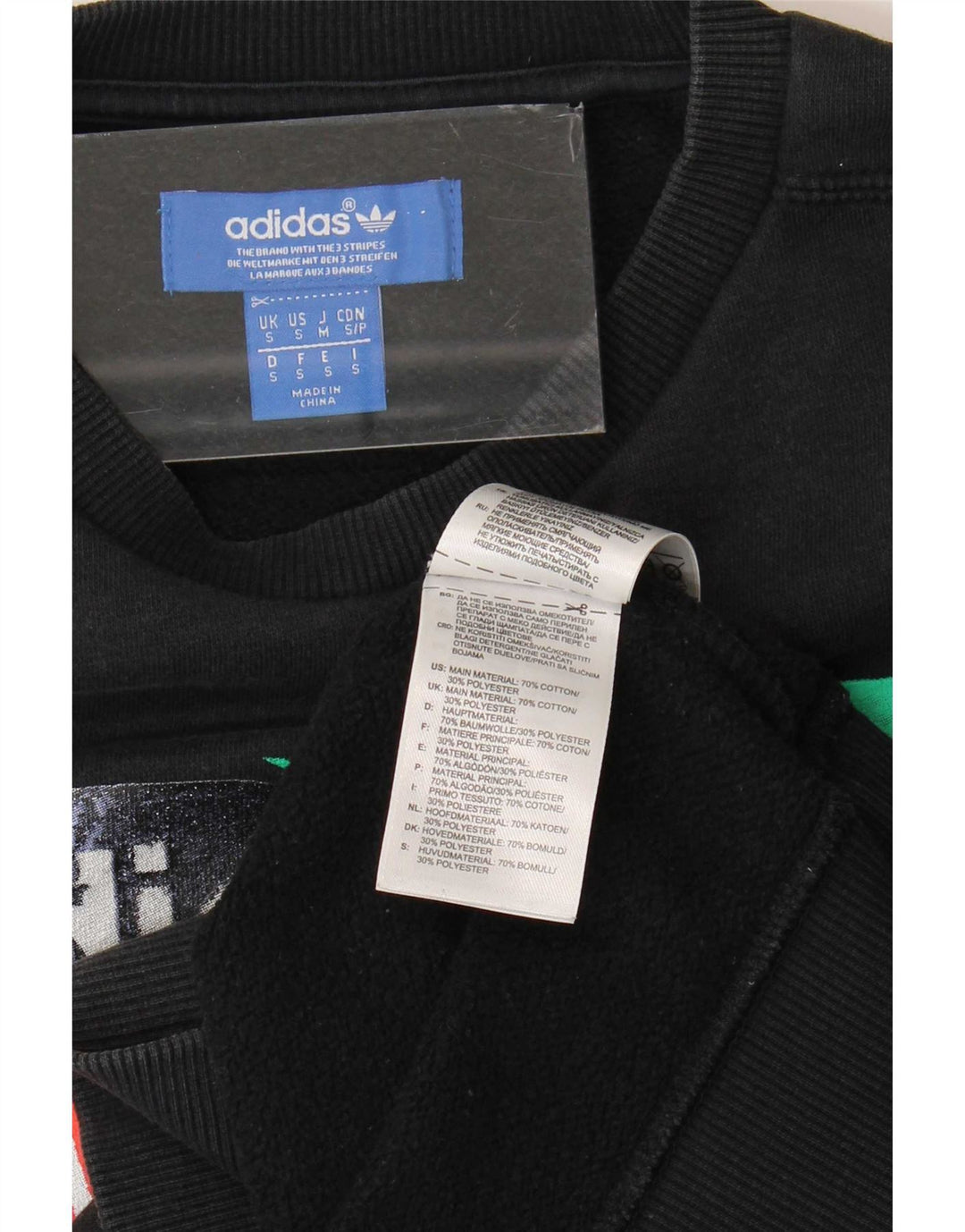 Мужской свитер с рисунком Adidas, маленький черный хлопковый джемпер