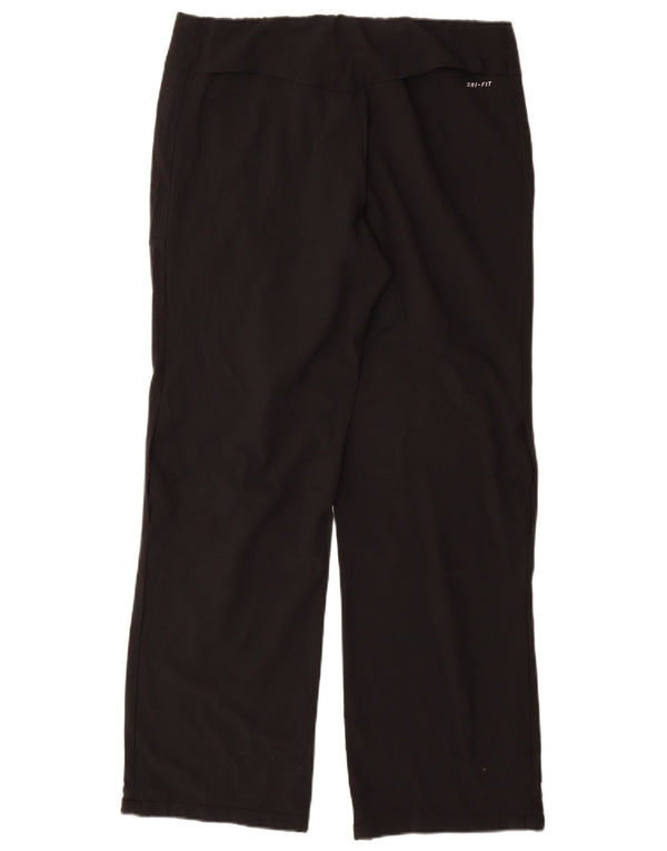 Nike Womens Dri Fit Tracksuit Trousers UK 14 Medium  Black Polyester