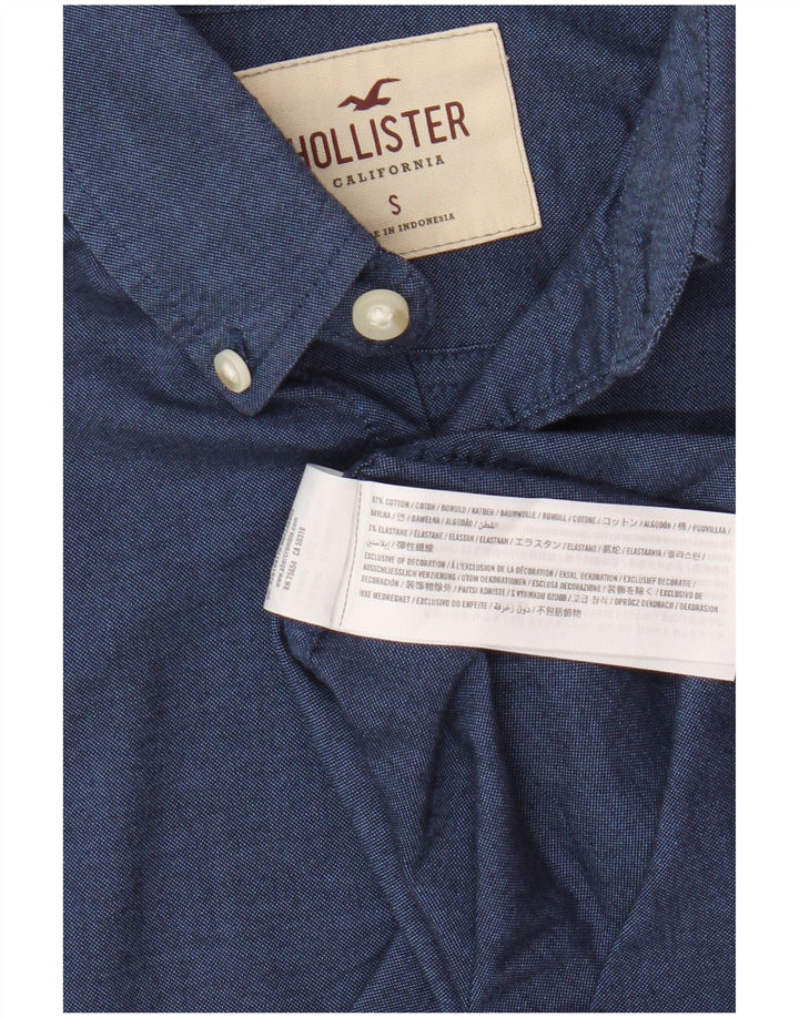 Мужская рубашка Hollister, маленькая синяя, хлопок