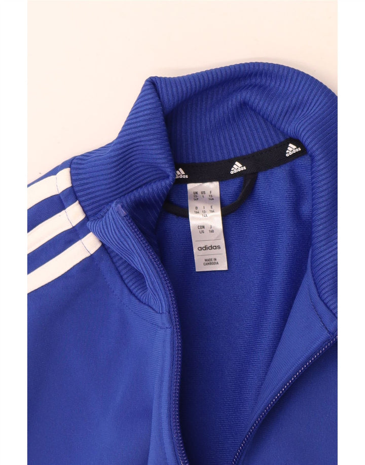 Спортивный костюм Adidas для мальчиков, верхняя куртка 13–14 лет, синяя, полиэстер с цветными блоками