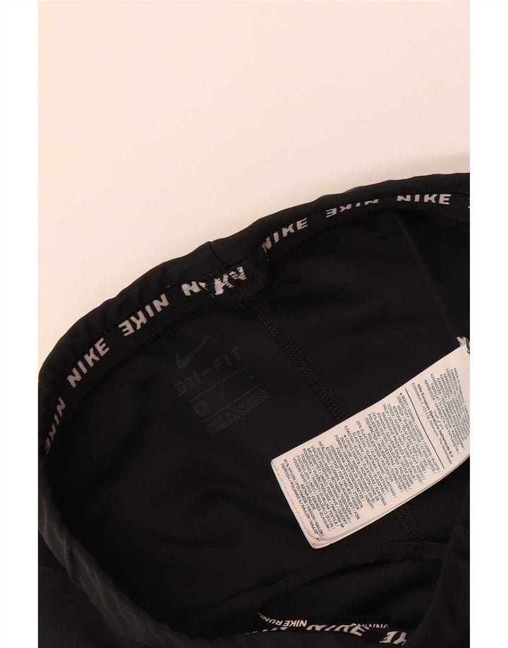 Женские укороченные леггинсы Nike Dri Fit UK 12, средний черный полиэстер