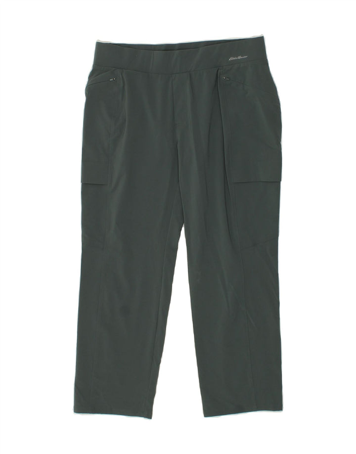 EDDIE BAUER Womens High Waist Trousers US 8 Medium W28 L24 Green Polyester Vintage Eddie Bauer and Second-Hand Eddie Bauer from Messina Hembry 