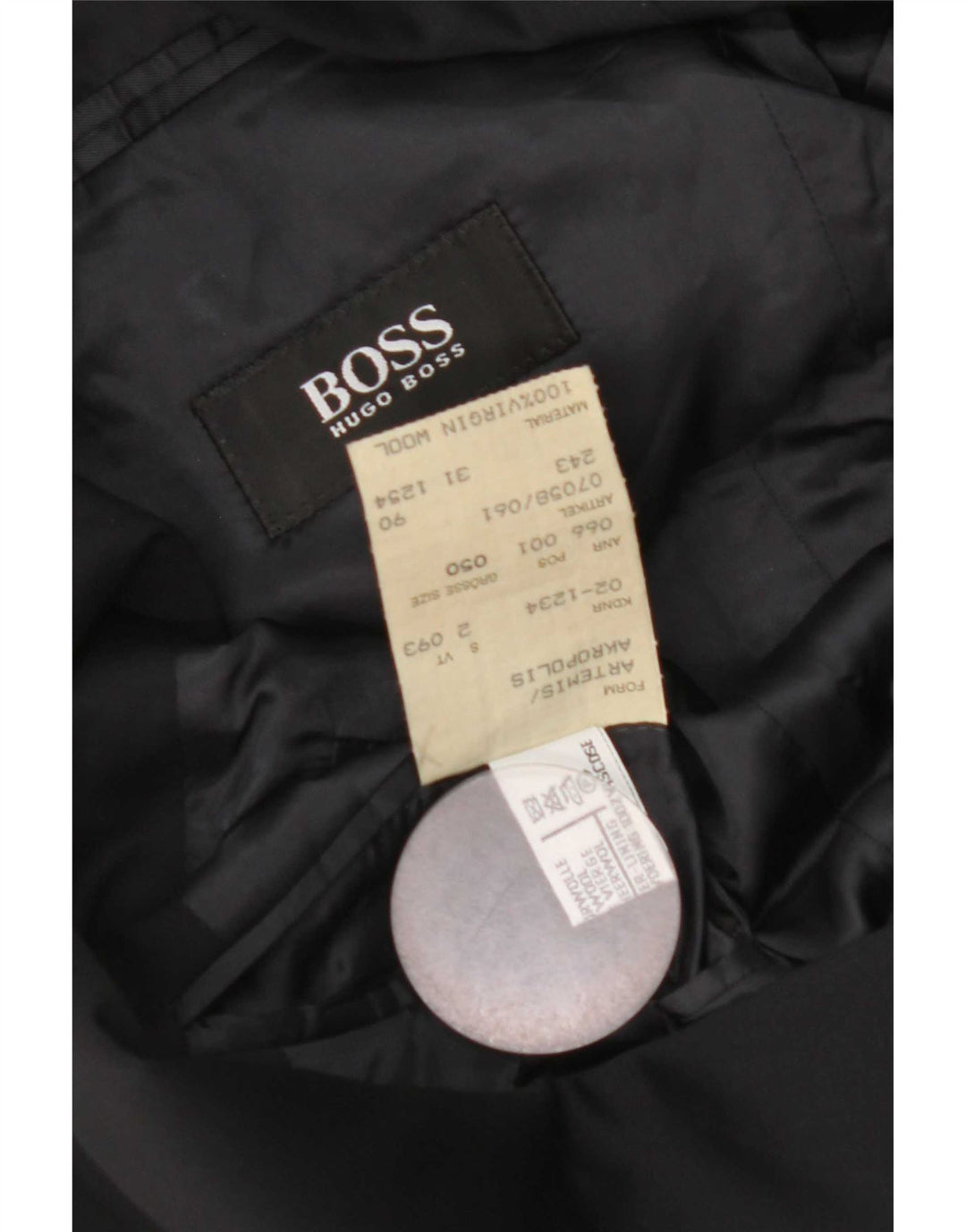 Мужской пиджак Hugo Boss с 3 пуговицами EU 50, большой темно-синий из натуральной шерсти