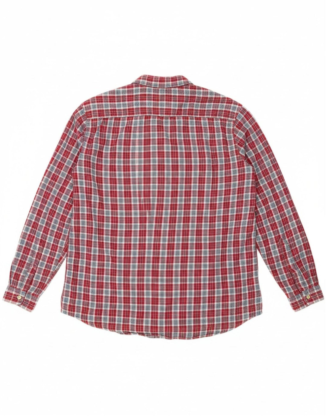 VINTAGE Womens Flannel Shirt Large Red Check Cotton